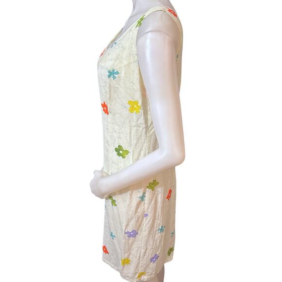 Jams World sleeveless, knee-length Floral Dress Ivory Size M - Picture 2 of 9